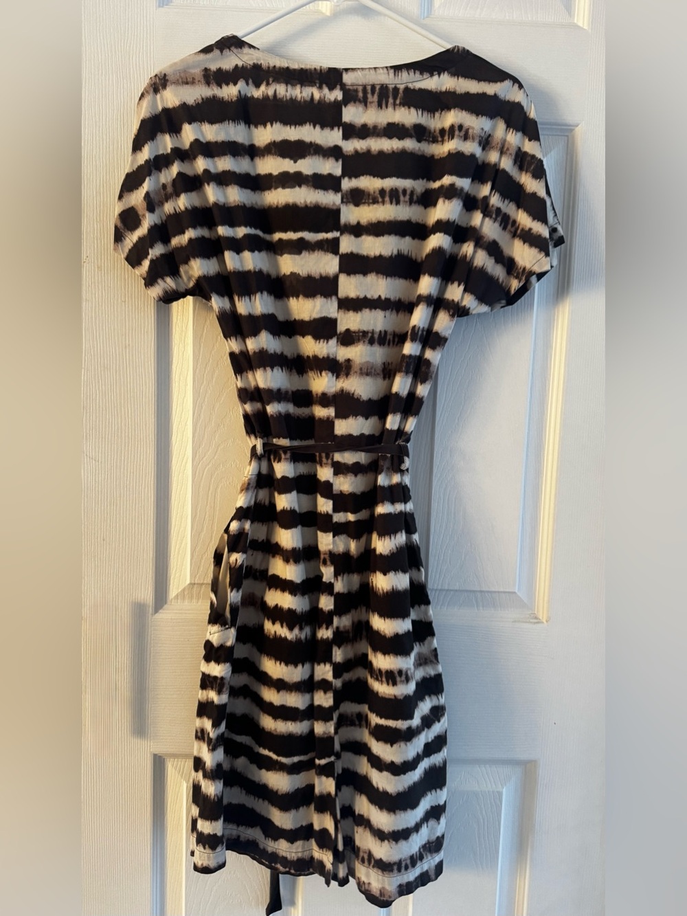 Max Mara Weekend Brown & Cream Tiger Stripe Lightweight Cotton Knee length Dress - Picture 12 of 15